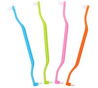 4 Pezzi Spazzolino Interdentale a Doppia Testina in Plastica | Design Bifacciale, per Pulizia tra Denti e Uso Apparecchi o Protesi, Adatto a Bocche Piccole