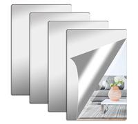 4 Pezzi Specchio Acrilico 20x25cm Specchio Adesivo da Parete, Specchi Adesivi da Parete, Specchio Senza Cornice, Flessibile Specchi Adesivi, Carta Specchio Adesiva per Decorazioni DIY, Armadio, Muro