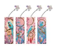 4 pezzi Special Shape Special Easter Bunny Eggs 5D Bookmark Bookmark Making Kit Art Bookmark con ciondolo per Reading Day Gift (SQ005)