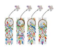 4 pezzi Special Shape Special Easter Bunny Eggs 5D Painting Bookmark Making Kit Art Bookmark con ciondolo for Reading Day Gift (SQ006)