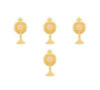 4 Pezzi Spilla Calice Comunione Oro in Lega di Zinco Smaltata per Cravatta | Finitura Smaltata, Chiusura Sicura Sul Retro, per Giacche e Servizi in Chiesa