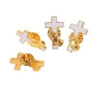 4 Pezzi Spilla Croce Vintage in Lega Oro per Uomo e Donna | Motivo Chiesa Antica, Stile Elegante, per Abiti Casual e Uso Quotidiano