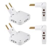 4 Pezzi Spina Salvaspazio 3 in 1 Multipresa Piatta con Snodo Girevole a 180° Europa Spina 10A 250V Prese Piatte Salvaspazio da Muro per Ufficio Casa Viaggi (Bianco)