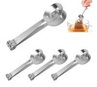 4 Pezzi Spremi Bustine di Tè, Pinza per Bustine di Tè, Pinze a zucchero, Clip Della Bustina di Tè, Acciaio Inossidabile Anti Scottature Durevole Pinze, per Casa, Cucina, Utensili Bar (B)