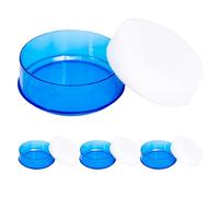4 Pezzi Spugna Bagnadita da Scrivania Blu in Plastica e Ufficio | Uso Delicato Sulle Dita, Aiuta a Prendere Fogli e Buste, Formato Compatto per Banco e Cassa