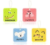 4 Pezzi Spugna naturale bambini, spugna da bagno per bambini, spugna da doccia per bambini, Spugna neonato bagnetto, Morbida, leggera, morbida versione Cartoon