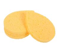 4 Pezzi Spugna Viso Multifunzione Giallo in Wood Pulp per Struccare