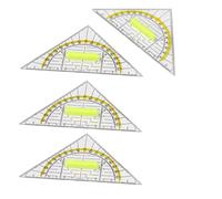 4 Pezzi Squadra Geometrica in Plastica,Squadrette nautiche,Squadrette da Disegno 60,Righelli Triangolari Multifunzionali,Set Quadrato Triangolo Goniometro Rimovibile per Progettisti,Scuola e Ufficio
