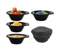 4 pezzi Stackable Camping Bowl Set with Storage Bag, Portable Tableware for Camping, Travel, Hiking, Backpacking, Picnic, Outdoor Adventures, Beach, Barbecue, Home, Dinner, Pranzo
