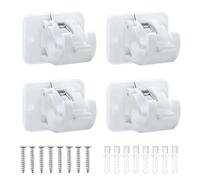 4 Pezzi Staffa Autoadesiva per Asta per Tende, Supporti per Ganci per Tendaggi Supporto Staffe,Ganci Adesivi per Tende per Soggiorno, Bagno, Camera da Letto