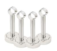 4 Pezzi Staffa da Soffitto Bastone per Tende Supporto Acciaio Inossidabile Flangia Staffe per Asta Armadio per Appendi Abiti a Parete (Lunghezza 200mm)