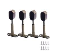 4 Pezzi Staffa da Soffitto Regolabile Ovale Bastone per Tende Supporto Asta Armadio Supporto Presa Flangia con Viti per Doccia Tenda (Mezzo Blu)