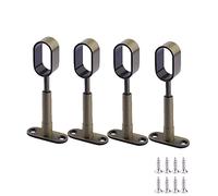 4 Pezzi Staffa da Soffitto Regolabile Ovale Bastone per Tende Supporto Asta Armadio Supporto Presa Flangia con Viti per Doccia Tenda (Tutti Passano Blu)