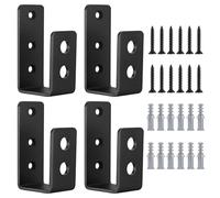 4 Pezzi Staffe di Sicurezza per Porte per Barra di Apertura Porta, Supporto per Barra Apribile in a Forma di U, Staffa di Sicurezza per Barricata per Porta Serratura per 2 da 4 Legname