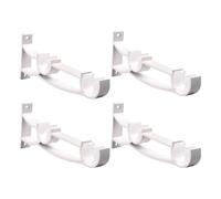 4 Pezzi Staffe per Aste per Tende Doppio Supporti Bastoni Tende Lega di Alluminio Ganci per Montati a Parete con Viti per Casa Camera da Letto Ufficio (bianco, Doppia barra da tende)