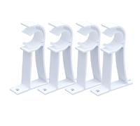 4 Pezzi Staffe per Aste per Tende Supporti Bastoni Tende Lega di Alluminio Ganci per Montati a Parete con Viti per Casa Camera da Letto Ufficio (bianco, Singolo barra da tende)