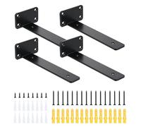 4 Pezzi Staffe per Mensole Pesanti 20 cm - Reggimensola A Scomparsa - Reggimensola Carichi Pesanti Fino A 75KG - Supporti per Mensole (Nero)