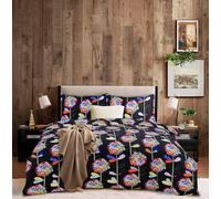 4 Pezzi Stampato Floreale Copripiumino Con Aderente Foglio E Federa Trapunta Di