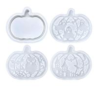 4 pezzi stampi in silicone di zucca di Halloween stampi per la luce del tè stampi in gesso per i mestieri domestici