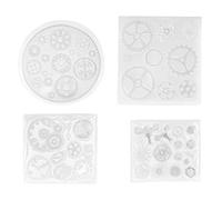 4 Pezzi Stampi in Silicone Stampo a Forma di Ingranaggio Meccanico Stampo Epossidico Fai da Te Cioccolato Argilla Decorazione Torta Strumento di Cottura per Fondente Biscotti
