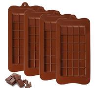 4 Pezzi Stampi per Cioccolatini, Mini Stampo per Barretta di Cioccolato, Cioccolatini Stampo Silicone con 24 Cavità, Stampi per Cioccolato, Facili da Sformare, per Cioccolato, Dolci, Torte