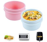 4 Pezzi Stampi Uova Friggitrice Ad Aria, Pirottini in Silicone Antiaderente Stampo Frittate in Silicone Gamma Resistenza al Calore da -60°C a 260°C per Friggitrice ad Aria, Forno e Microonde