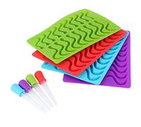 4 Pezzi Stampo in Silicone a Forma di Lombrico, Stampo per Caramelle, Stampo in Silicone Stampo Fai da Te Stampo per Caramelle Stampo per Caramelle Fondente Con Strumento di