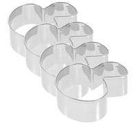 4 Pezzi Stampo per Biscotti a Fungo in Acciaio Inox Creativo | Tagliabiscotti Riutilizzabile, Tagli Interni Facili, Non Graffia le Mani, Pulizia Semplice