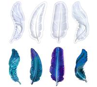 4 Pezzi Stampo per Piume in Silicone, Stampo per Piume in Silicone Fai-da-te Stampo in Silicone con Piume Stampo per decorazione di torte in silicone con motivo a piume