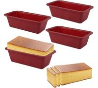 4 Pezzi Stampo Plumcake Silicone, Stampo Silicone Rettangolare 15,5x8,5x4.5cm, Teglia Plumcake Antiaderente,Stampo per Plumcake Senza BPA,Stampi da Plumcake per Pane, Tostato, Torte, Snack e Altro.