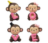 4 pezzi statua della scimmia simpatica statuetta in resina della scimmia con lettere d'amore per la decorazione del cruscotto dell'auto, decorazioni per San Valentino, ornamento per la scrivania de