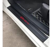 4 Pezzi Sticker Battitacco in Fibra Carbonio per Auto, per Fi-at 500 500X 500L Panda Tipo Punto, Battitacco Protezione Plates Anti-Graffio Scuff Adesivi Styling Decorativi Accessori, Bravo Red