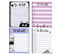 4 pezzi Sticky Notes Pad piccolo elenco delle cose da fare Blocco note di pianificazione note appiccicose per frigorifero, lista della spesa, lista della spesa, lista delle cose da fare, promemoria, 7,9 x 15,9 cm, 4 disegni (stile gatto)