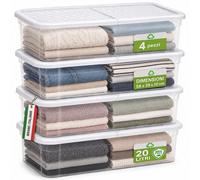 4 Pezzi Storage Box Marea Contenitori Sottoletto in Plastica 20L x 4Pz 58x39x15c