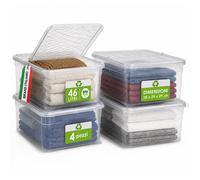 4 Pezzi Storage Box Marea Contenitori Trasparenti in Plastica 46Lx4Pz 57x39x29cm