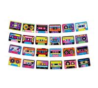 4 Pezzi Striscioni per Feste a Tema Musicassetta, Retrò Sagoma di Radio Boombox Decorazioni Forma di Cassetta per Tema Anni '80 e '90 Compleanno Articoli Feste Musica Hip Hop