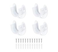 4 Pezzi Supporti Fine Asta Armadio, 0.98" Supporti Fine Acciaio Inox, Bianco