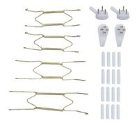 4 pezzi supporti parete forma di W, ganci per piatti da appendere, appendi piatti parete, con 4 chiodi senza lasciare traccia e 16 protezioni per ganci, per appendere piatti decorativi, opere d'arte