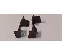 4 PEZZI - SUPPORTI REGGIPIANO A POLTRONCINA 21x17x13MM - CON DUE CHIODI - IN PLASTICA MARRONE