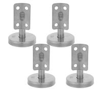 4 Pezzi Supporto Corrimano in Acciaio Inox per Scale, Staffa Diritta | Piastra Rotonda di Montaggio, Finitura Liscia Argentata, per Tubi Tondi e Corrimano Metallici