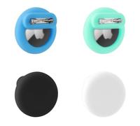 4 Pezzi Supporto per Bambini Nascosto, Custodia in Silicone con Spille da Balia Compatibile con Apple Air Tag per Bambini e Adulti All'Interno dei Vestiti (Nero, Bianco, Verde, Azzurro)