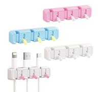 4 Pezzi Supporto per Cavi, Organizer a Clip per Cavo, Fermacavi Scrivania Multifunzione Adesivo, Organizzatore per Cavi per Casa, Ufficio, Parete, Comodino e Auto