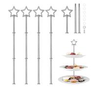 4 pezzi Supporto per TortaAlzata, 3 strati, Supporto per Vassoi torte, Supporto per vassoi tortealzata, Alzate per torte a 3 livelli, 3 Piani supporto per torta alzata, adatti pertorte e ciambelle.