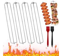 4 Pezzi Supporto Pollo Spiedini Acciaio Spiedini Acciaio Inox Spiedini Per Barbecue Binari In Acciaio Inox per Ali Di Pollo Griglia per Ali di Pollo per Barbecue con Ali di Pollo Picnic All'Aperto