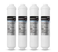4 pezzi T33 Inline Post Filtro per acqua a carbone attivo, lunghezza 10", attacco rapido 1/4" in/out, per sapore e odore di cloro o filtro post per RO domestico