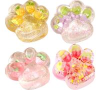 4 Pezzi Taba Squishy Zampa, Giocattoli da Spremere Zampe di Gatto per Bambini e Adulti, Cute Fufu Antistress Squishy Cat Paw Giocattoli (A)