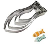 4 Pezzi Taglia Biscotti Set Forme Pesce in Acciaio Inossidabile, Formina per Biscotti Stampo a Forma, Tedious Tagliabiscotti per Cracker di Pesce