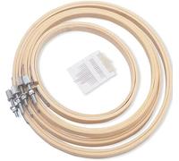 4 pezzi tamburi da ricamo in bambù di diverse dimensioni di bambù anello di ricamo in legno regolabile, arco da ricamo cerchio ricamo per arte artigianale Handy Sewing