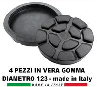 4 PEZZI TAMPONI D. 125 mm per PONTI SOLLEVATORI A BRACCI ravaglioli GOMMA EXTRA