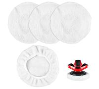 4 Pezzi Tamponi Lucidatura Auto Lana per Macchine Lucidatrici da 220 mm-250 mm, Macchina per Lucidatura Auto Senza Fili per Einhell Ce-Cb 18/254 Li&Cc-Po 90 per Auto, Lucidatura di Metalli e Legno